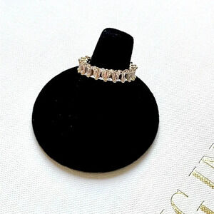 NEW 18K Gold Plated Baguette Eternity Ring SIZE 6